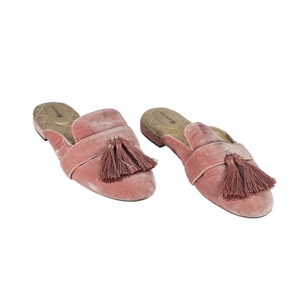 Birdies Women's Velvet Tassel Sandals in Dusty Rose 9 Quiet Luxury Old Money - Picture 3 of 15